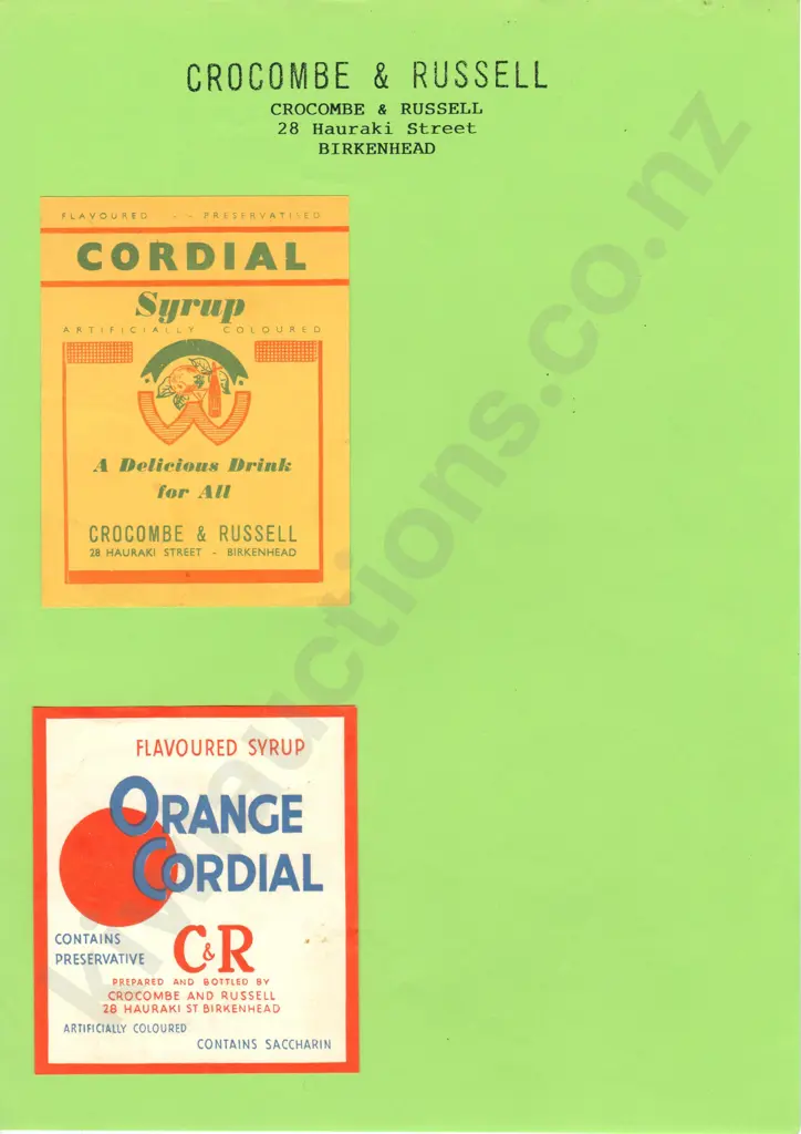 AUCKLAND ORIGINAL SOFT DRINK LABELS Image 1++