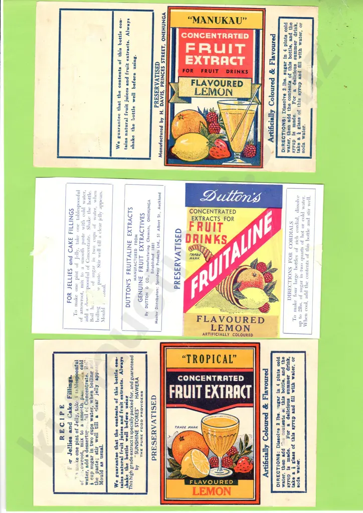 AUCKLAND ORIGINAL SOFT DRINK LABELS Image 1++