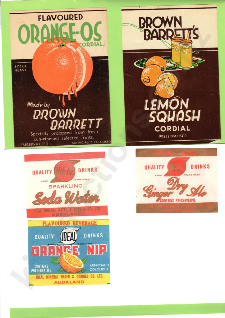 AUCKLAND ORIGINAL SOFT DRINK LABELS Image 1++