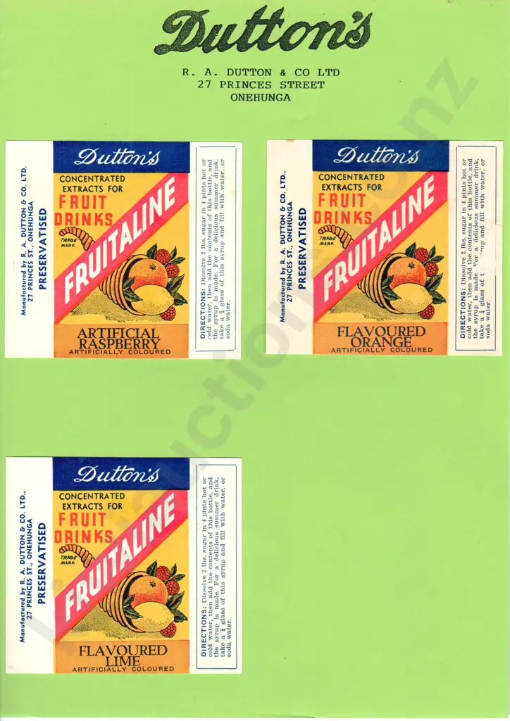 AUCKLAND ORIGINAL SOFT DRINK LABELS Image 1++