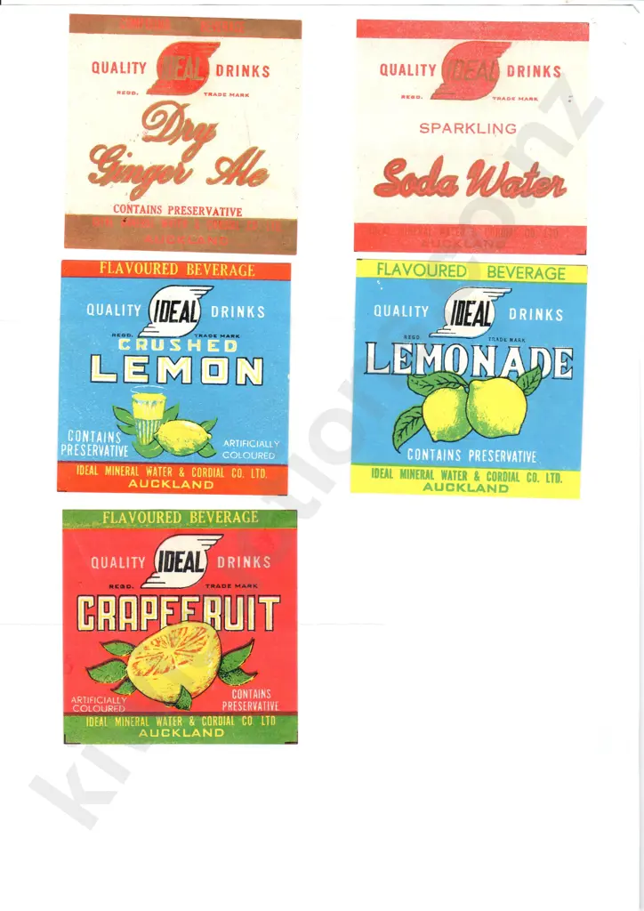AUCKLAND ORIGINAL SOFT DRINK LABELS - 2 Image 1++