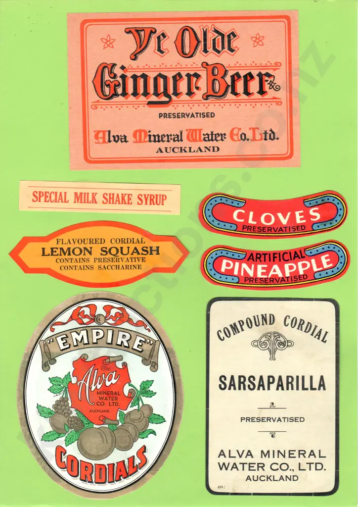 AUCKLAND ORIGINAL SOFT DRINK LABELS - 2 Image 1++