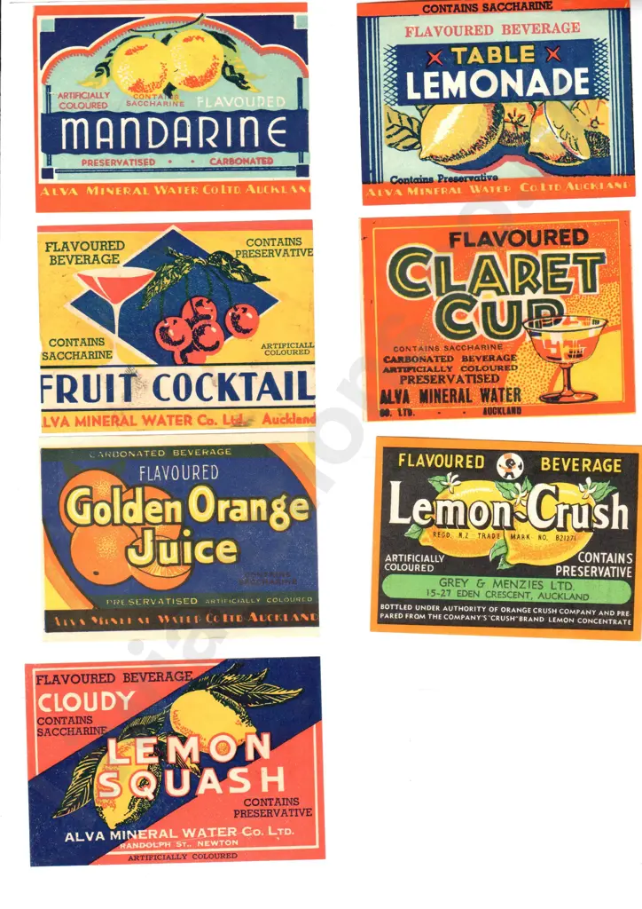 AUCKLAND ORIGINAL SOFT DRINK LABELS - 2 Image 1++
