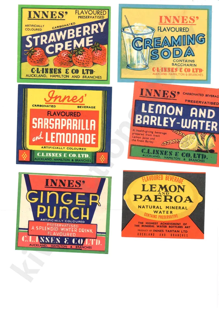 AUCKLAND ORIGINAL SOFT DRINK LABELS - 2 Image 1++