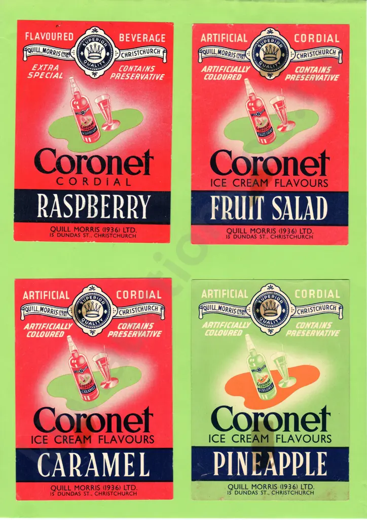 QUILL MORRIS CHRISTCHURCH ORIGINAL DRINK LABELS Image 1++