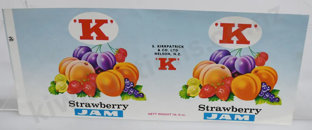 K BRAND NELSON STRAWBERRY JAM LABEL Image 1++