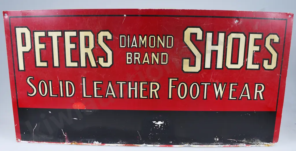 PETERS DIAMOND BRAND SHOES TIN SIGN Image 1++