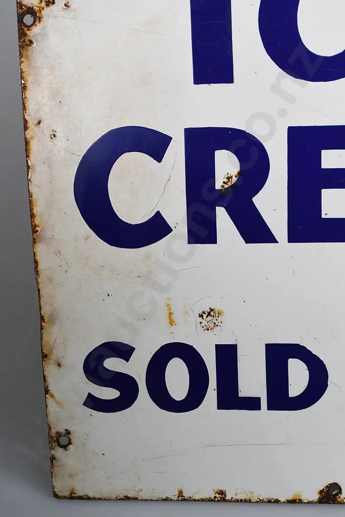 PERFECTION ICE CREAM SOLD HERE ENAMEL SIGN Image 1++