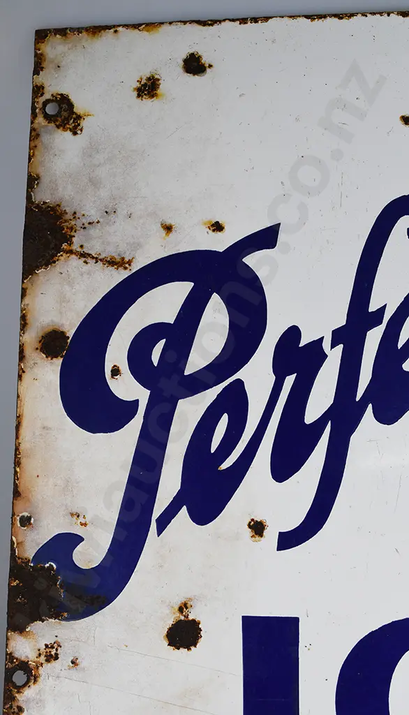 PERFECTION ICE CREAM SOLD HERE ENAMEL SIGN Image 1++