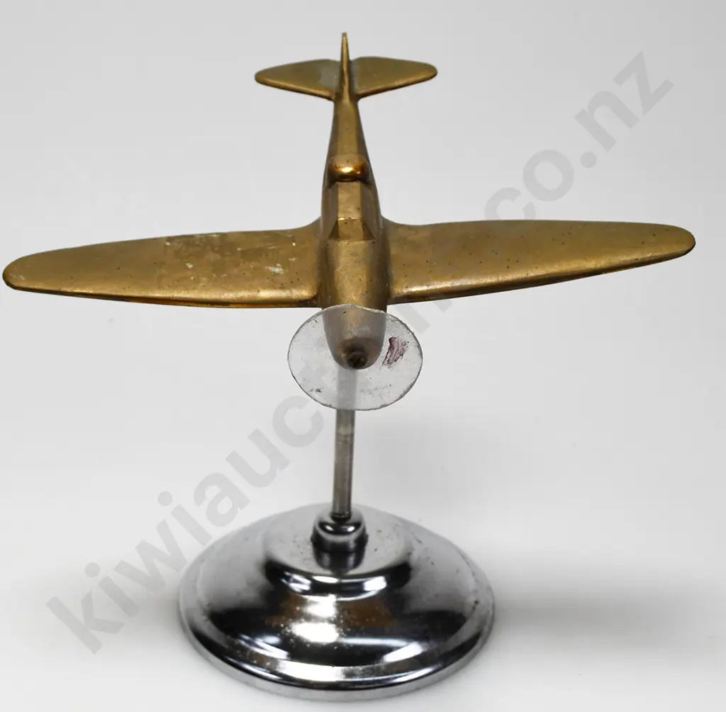 BRASS MODEL AIRPLANE ON STAND Image 1++