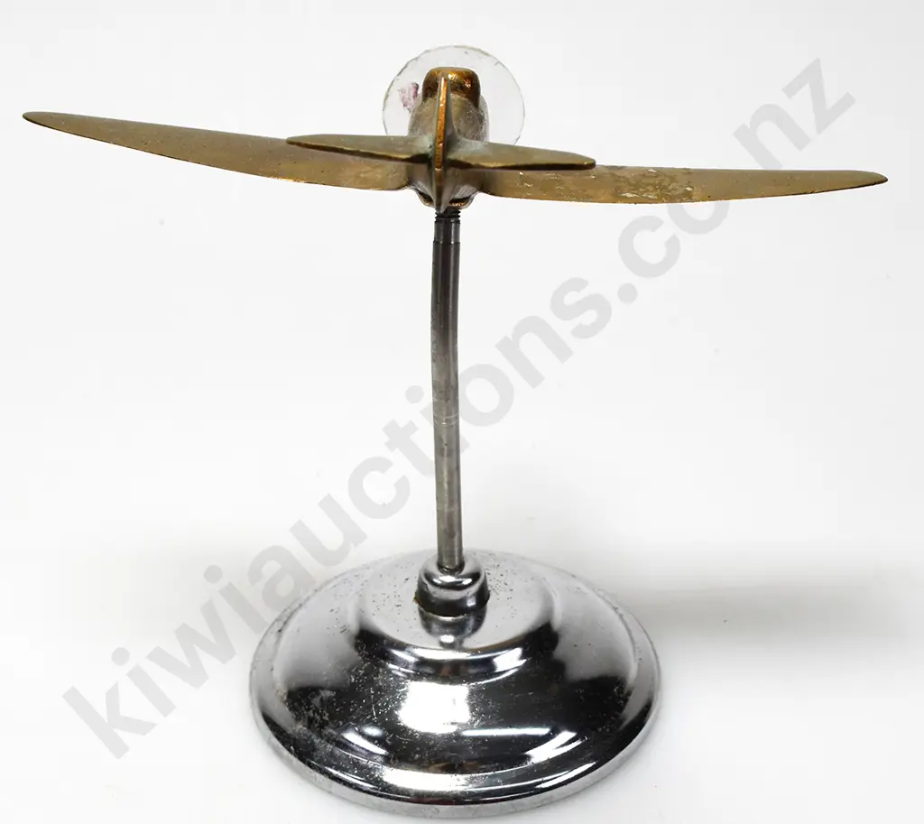 BRASS MODEL AIRPLANE ON STAND Image 1++