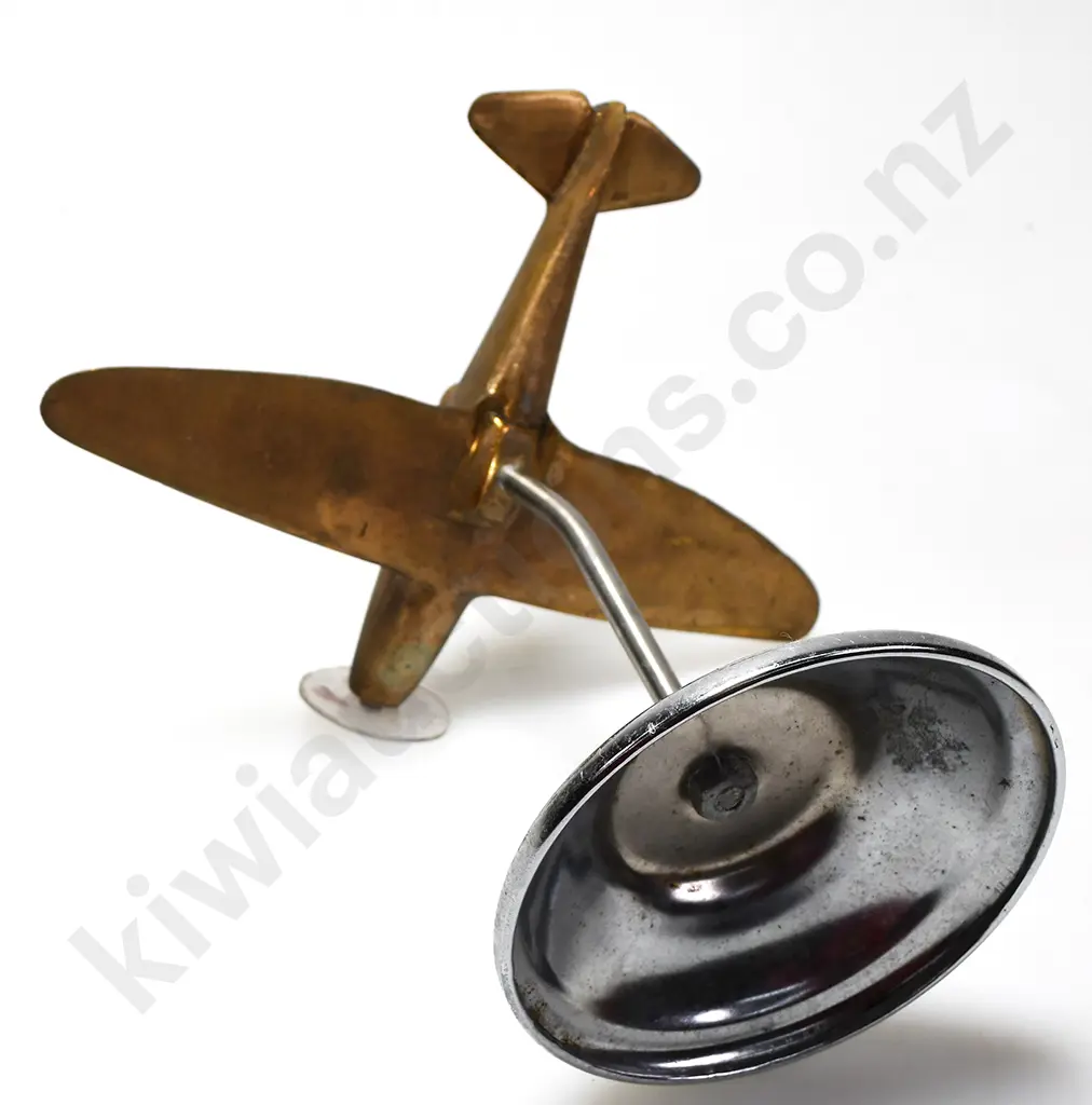 BRASS MODEL AIRPLANE ON STAND Image 1++
