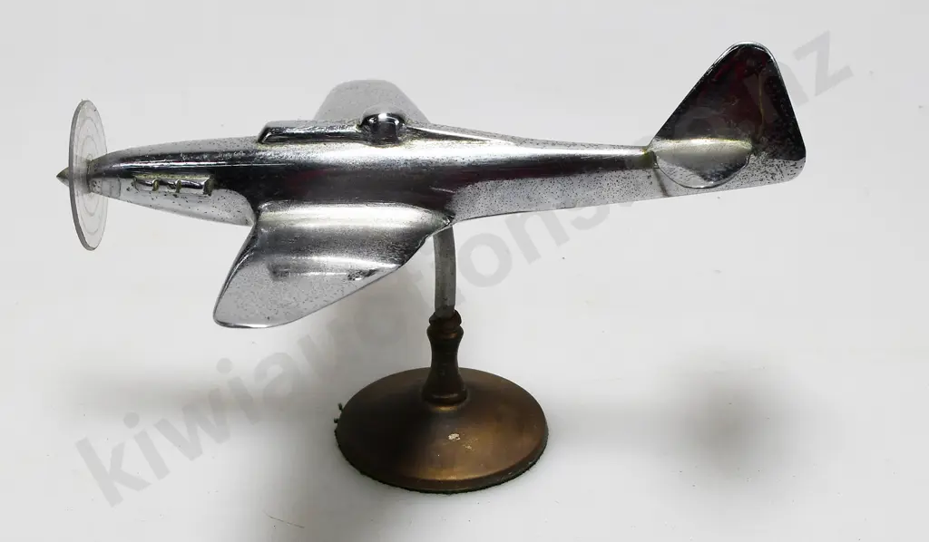 CHROME MODEL AIRPLANE ON STAND - 1 Image 1++