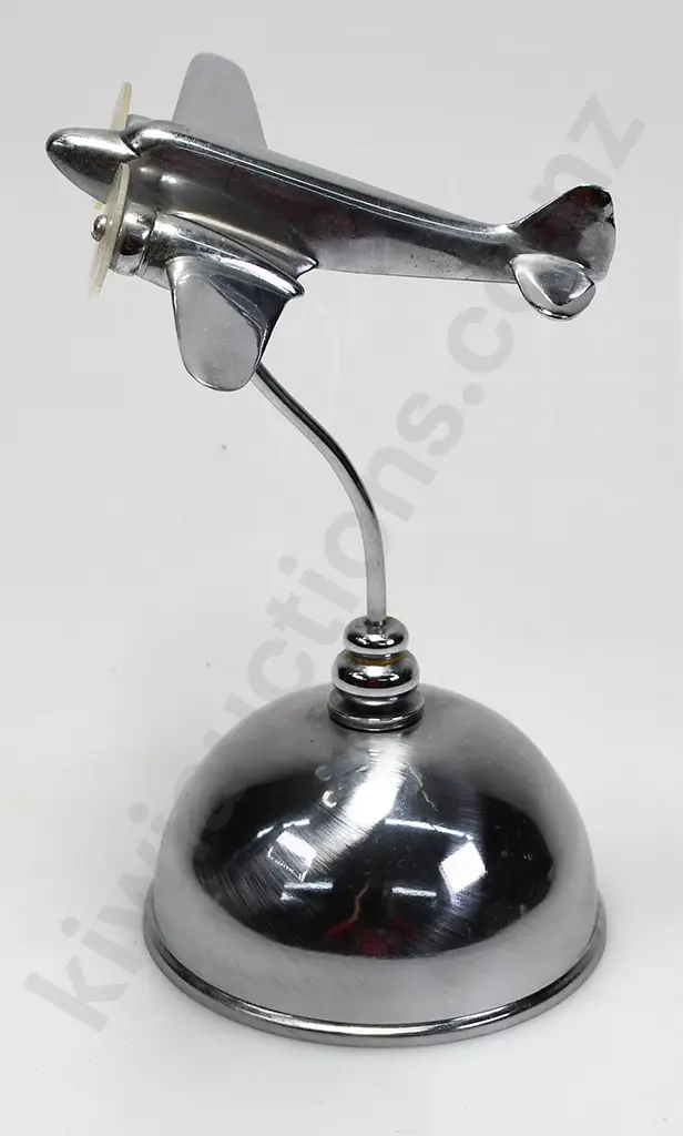 CHROME PLATED MODEL AIRPLANE ON STAND Image 1++