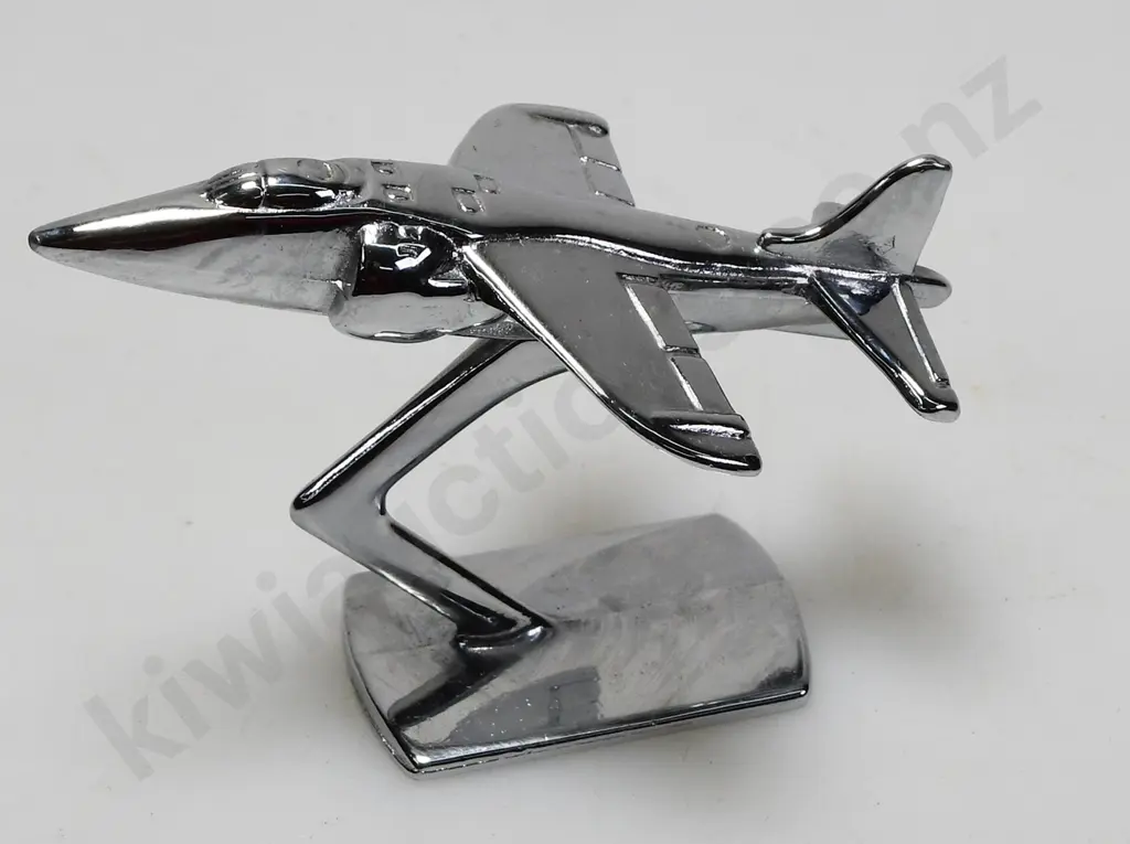 CHROME PLATED MODEL AIRPLANE ON STAND Image 1++