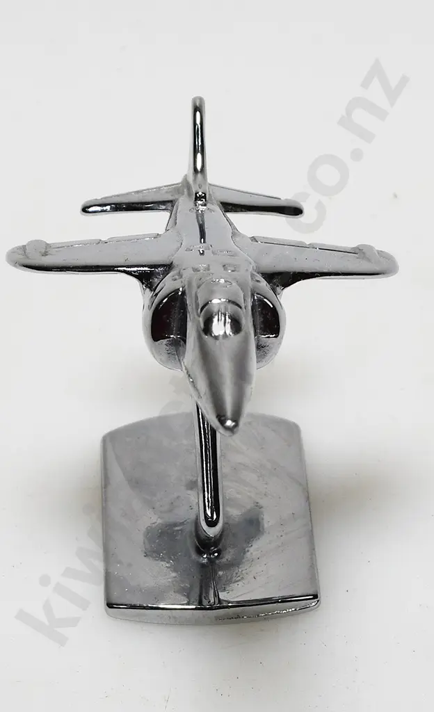 CHROME PLATED MODEL AIRPLANE ON STAND Image 1++