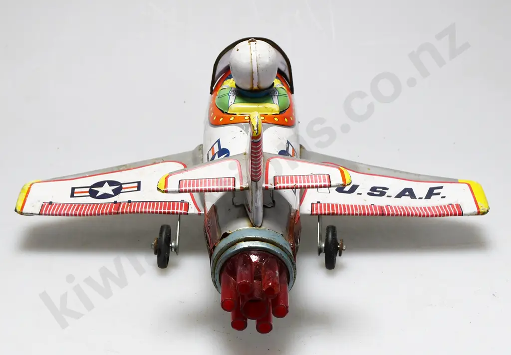 1960'S TINPLATE "XF-160 AIRPLANE" BATTERY OPERATED Image 1++