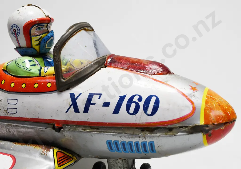 1960'S TINPLATE "XF-160 AIRPLANE" BATTERY OPERATED Image 1++
