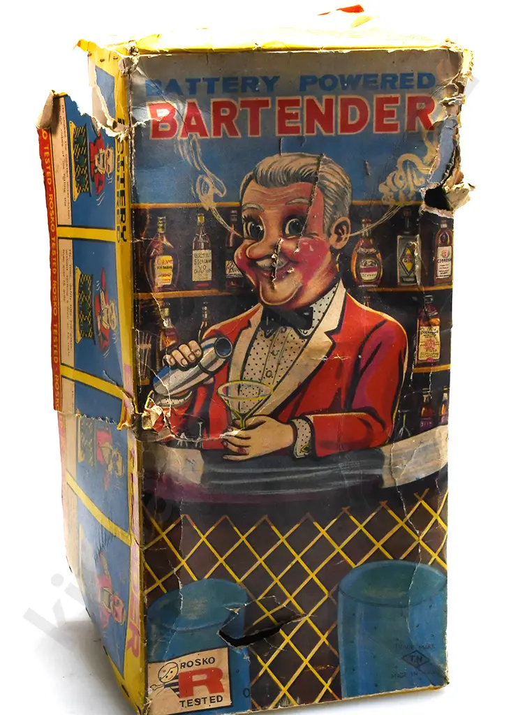 EARLY JAPANESE MADE TIN TOY - BARTENDER Image 1++