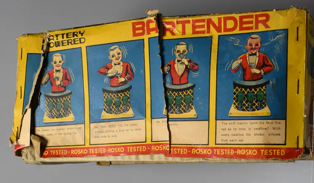 EARLY JAPANESE MADE TIN TOY - BARTENDER Image 1++