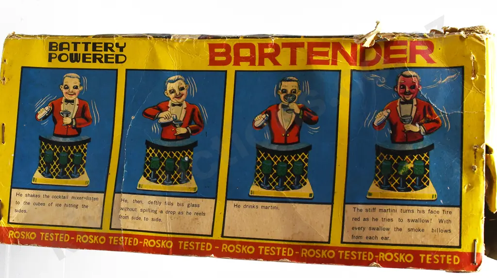 EARLY JAPANESE MADE TIN TOY - BARTENDER Image 1++