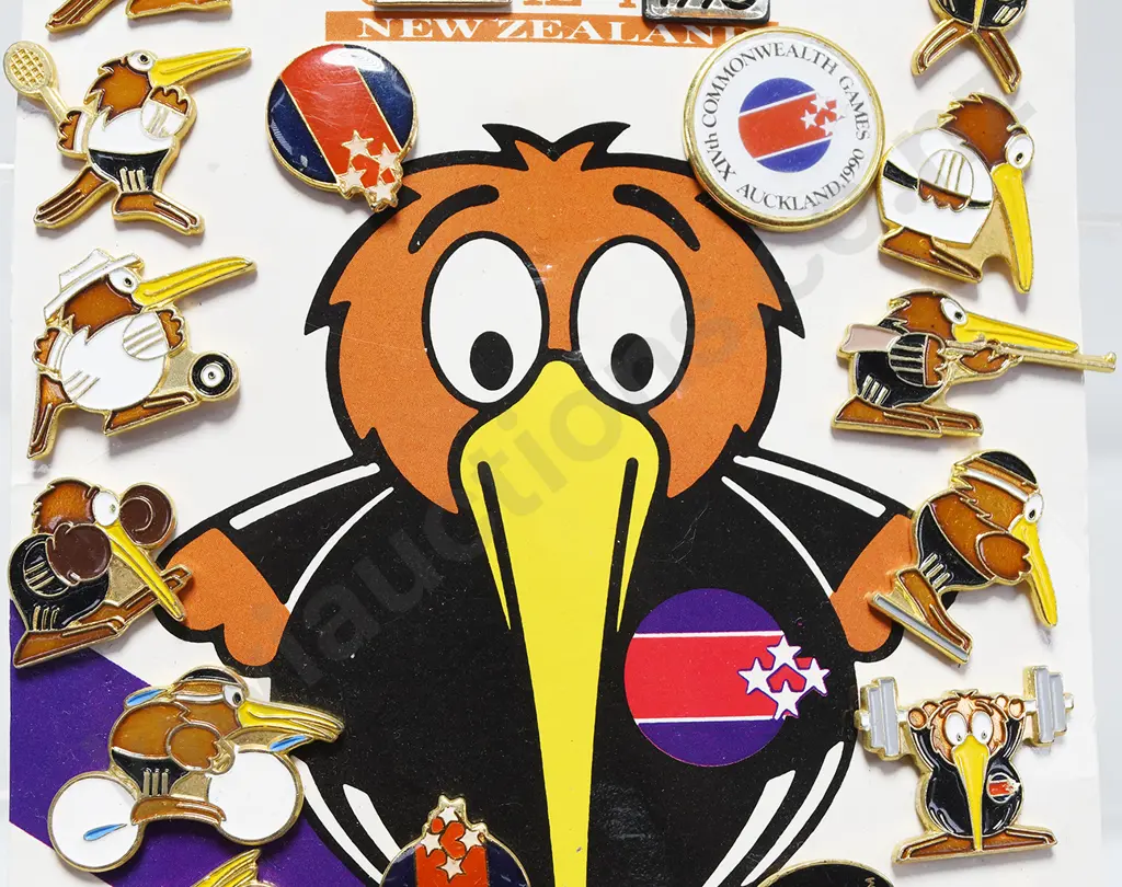 NZ COMMONWEALTH GAMES 1990 BADGES Image 1++