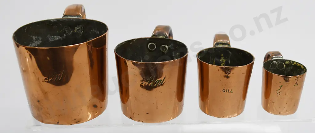 GEORGIAN COPPER MEASURE MUGS Image 1++