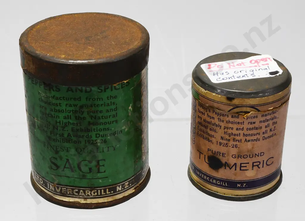 STRANGS INVERECARGILL TUMERIC & SAGE TINS Image 1++