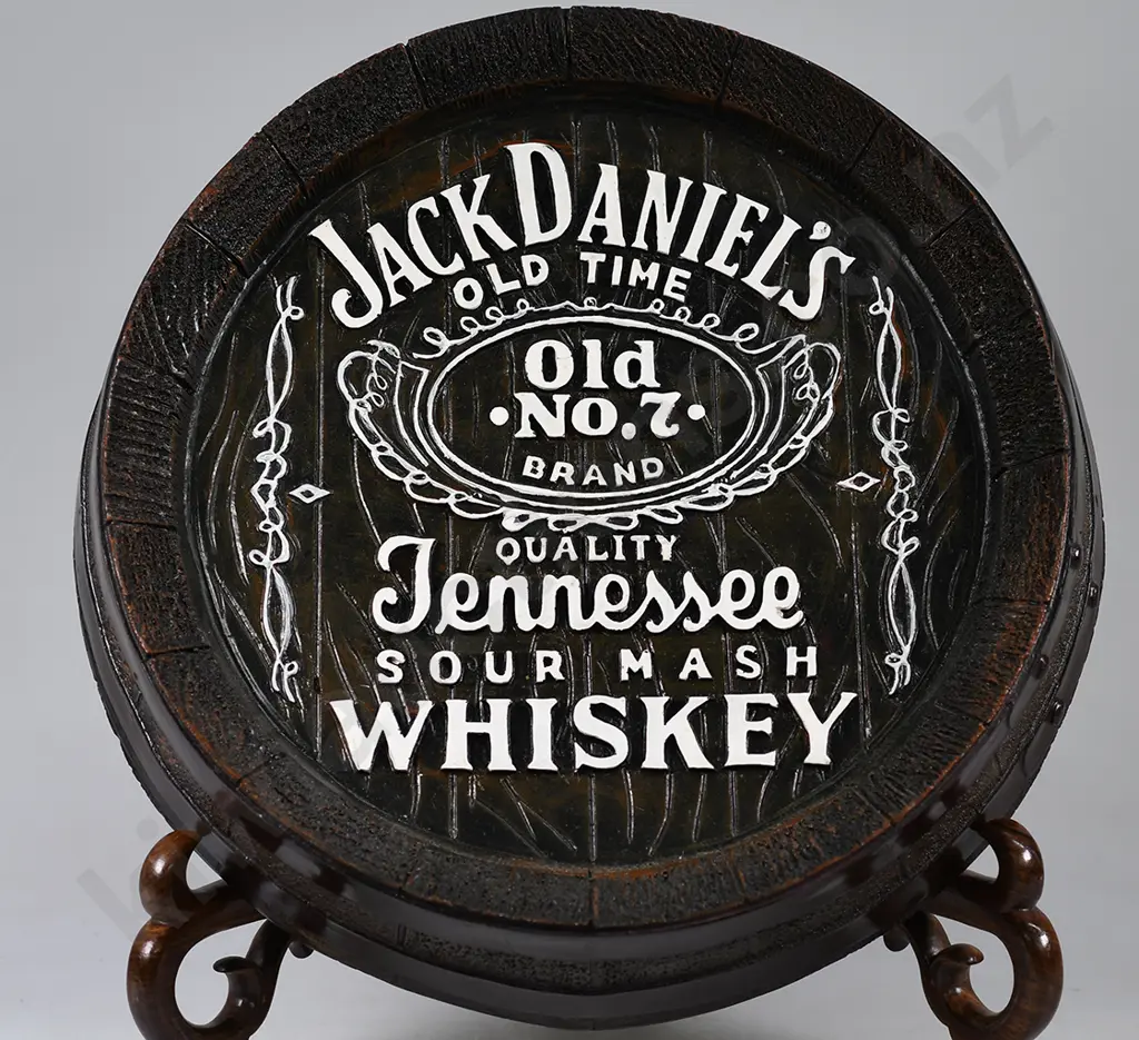 JACK DANIELS ADVERTISING WALL HANGING OF BARREL END Image 1++