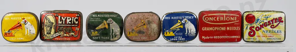 7 DIFFERENT GRAMAPHONE NEEDLE TINS Image 1++