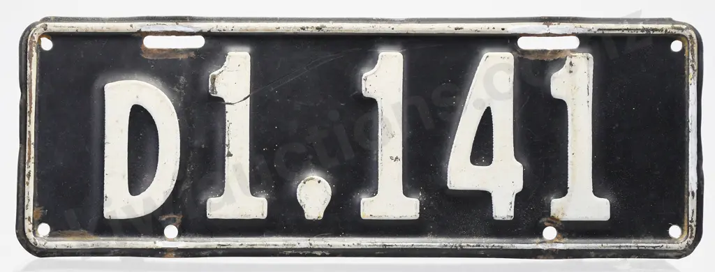 NZ NUMBER PLATE D1-141, 1937-1938 Image 1++