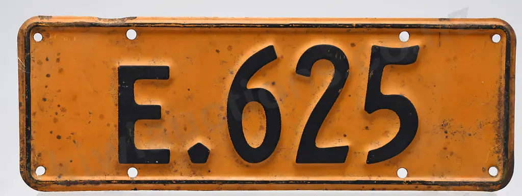 NZ NUMBER PLATE E-625, 1939-1940 Image 1++