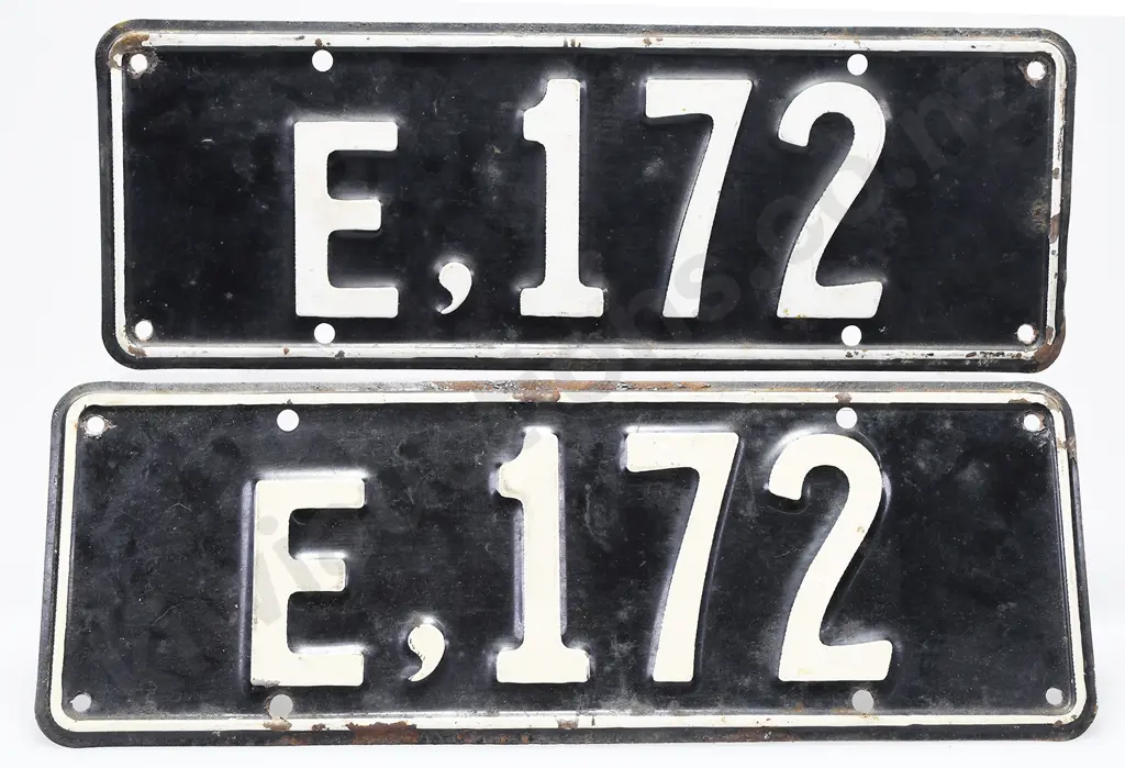 NZ NUMBER PLATES E-172, 1951-1965 Image 1++