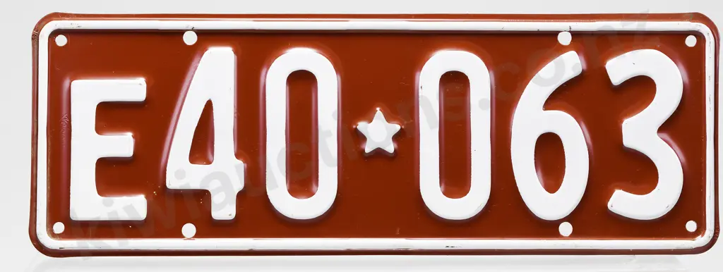 NZ NUMBER PLATE E40-063, 1956-1961 Image 1++