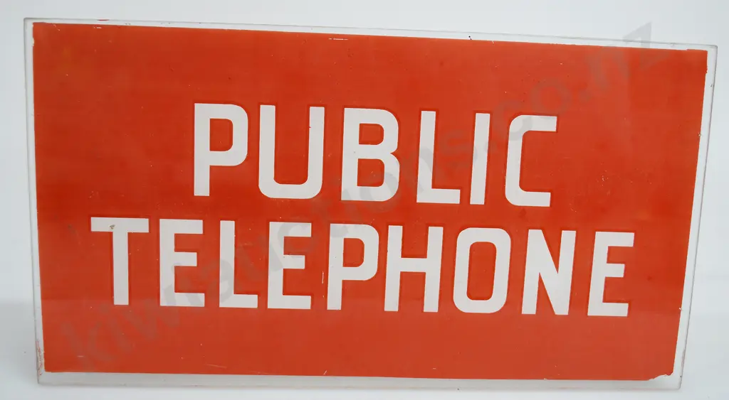 GLASS PUBLIC TELEPHONE SIGN Image 1++