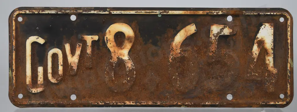 NZ GOVERNMENT NUMBER PLATE GOVT8-654, 1941-1946 Image 1++