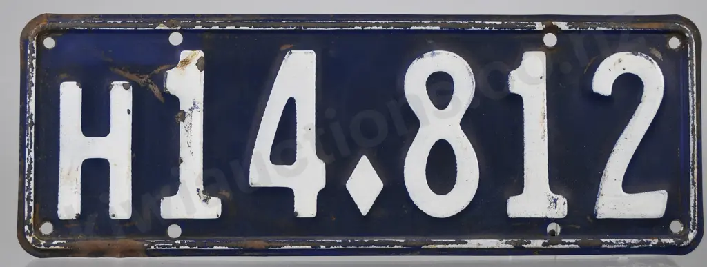 NZ HEAVY VEHICLE NUMBER PLATE, H14-812, 1934-1935 Image 1++