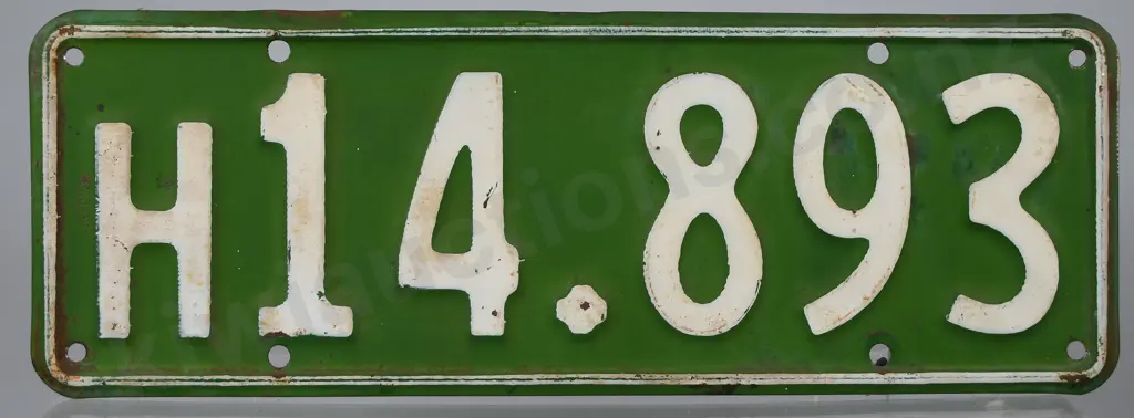 NZ HEAVY VEHICLE NUMBER PLATE, H14-893, 1938-1939 Image 1++