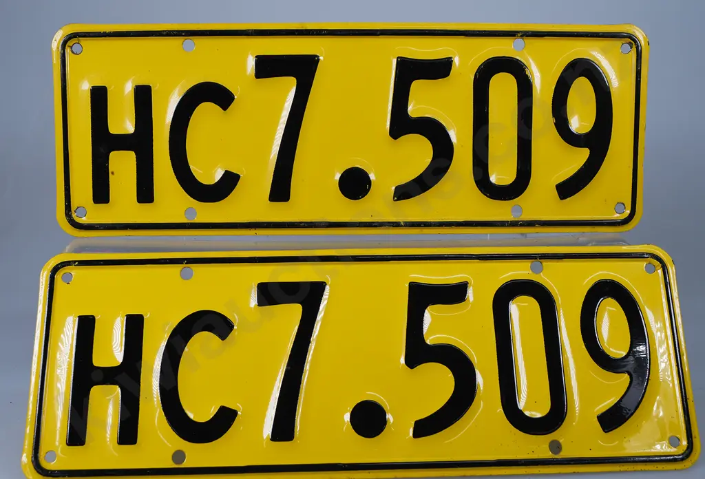 NZ HEAVY VEHICLE NUMBER PLATES, HC7-509, 1961-1965 Image 1++