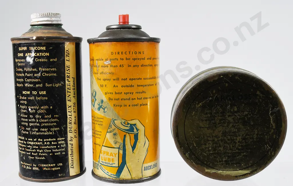 DUROP, SPRAY LUBE, MILLFORD TINS Image 1++