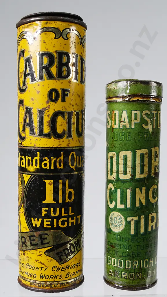 CARBIDE OF CALCIUM, SOAPSTONE TINS Image 1++
