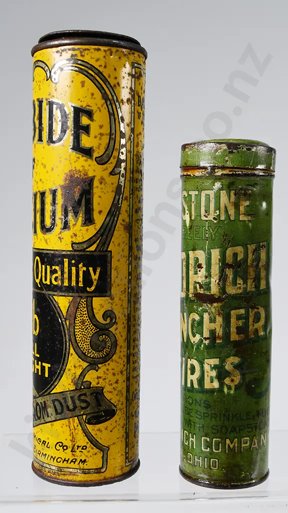 CARBIDE OF CALCIUM, SOAPSTONE TINS Image 1++