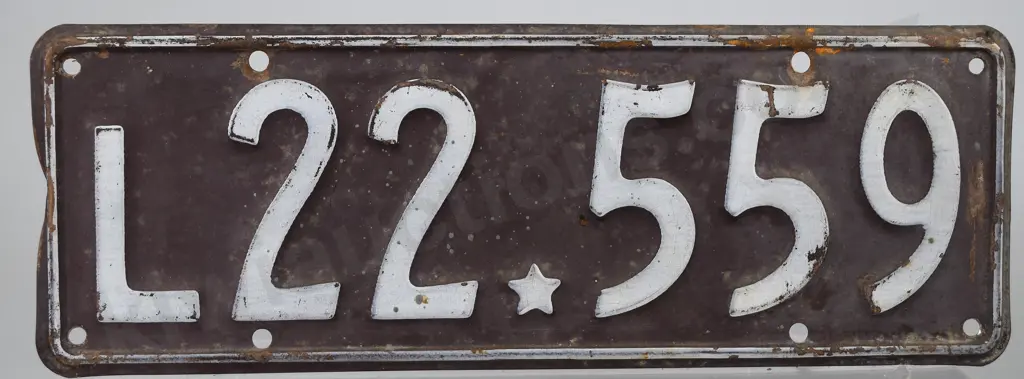 NZ LIGHT VEHICLE NUMBER PLATE, L22-559, 1933-1934 Image 1++