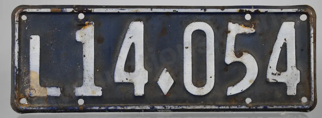 NZ LIGHT VEHICLE NUMBER PLATE, L14-054, 1934-1935 Image 1++