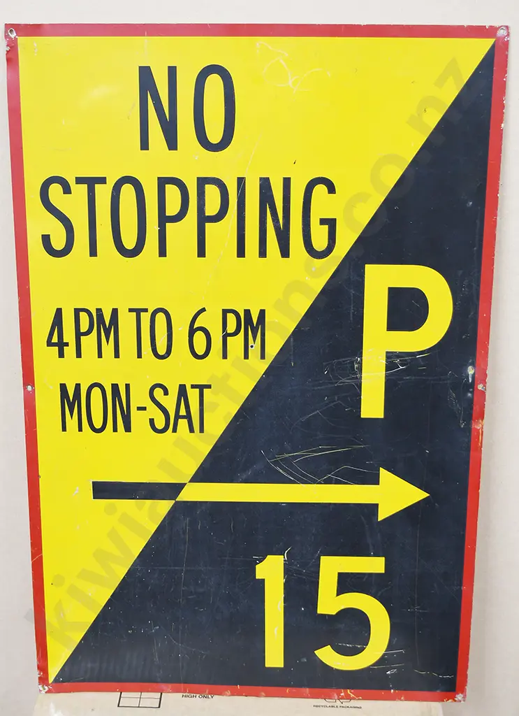 NO STOPPING P15 TIN SIGN Image 1++