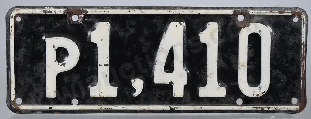 NZ BUS NUMBER PLATE, P1-410, 1951-1956 Image 1++