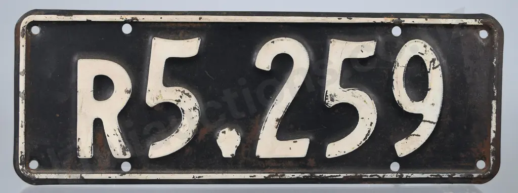 NZ TRAILER NUMBER PLATE R5-259, 1937-1938 Image 1++