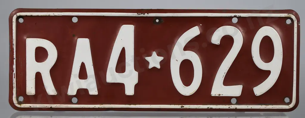 NZ TRAILER NUMBER PLATE RA4-629, 1956-1961 Image 1++
