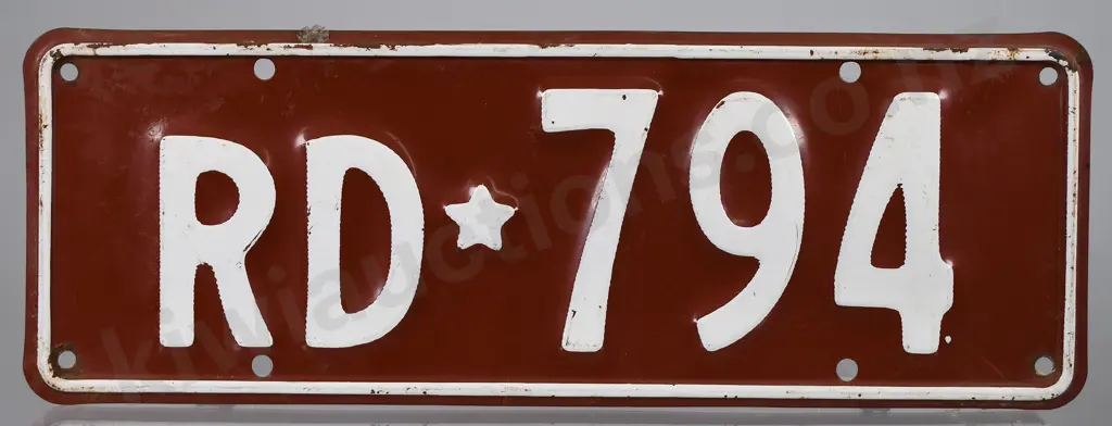 NZ TRAILER NUMBER PLATE RD-794, 1956-1961 Image 1++