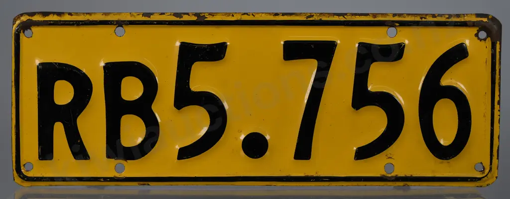 NZ TRAILER NUMBER PLATE RB5-756, 1961-1965 Image 1++